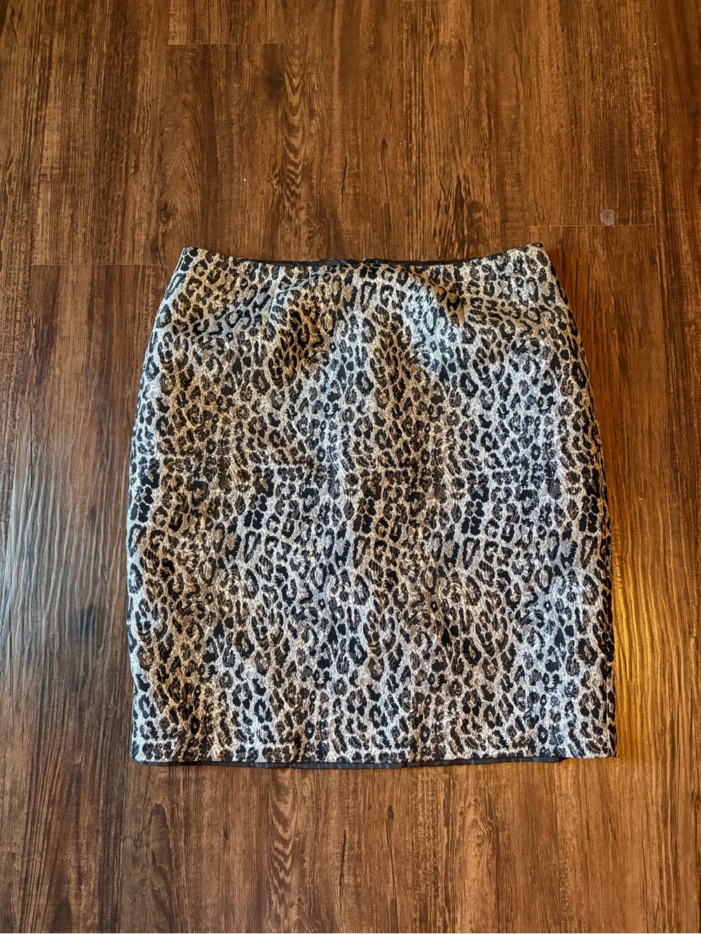 Sunny Leigh Leopard Print Pencil Skirt - Black and Cream